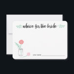 Conseils pour les cartes de mariée | Mason Jar Bot<br><div class="desc">Recueillir des conseils pour les futurs mariés avec ces cartes sucrées. Placez une cheminée à l'entrée de la fête, laissez-en une à chaque endroit, ou passez-les autour. Notre design botanique en bocal de mason présente des fleurs et des feuilles en rose, pêche et menthe, nichés dans un joli bocal en...</div>