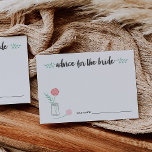 Conseils pour les cartes de mariée | Mason Jar Bot<br><div class="desc">Recueillir des conseils pour les futurs mariés avec ces cartes sucrées. Placez une cheminée à l'entrée de la fête, laissez-en une à chaque endroit, ou passez-les autour. Notre design botanique en bocal de mason présente des fleurs et des feuilles en rose, pêche et menthe, nichés dans un joli bocal en...</div>