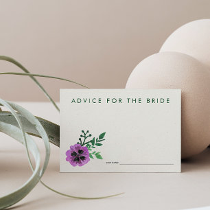 Conseils pour les cartes de mariée Purple Pansy