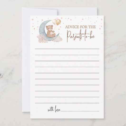 Conseils sur la lune pour les parents-à-être Carte (Devant)