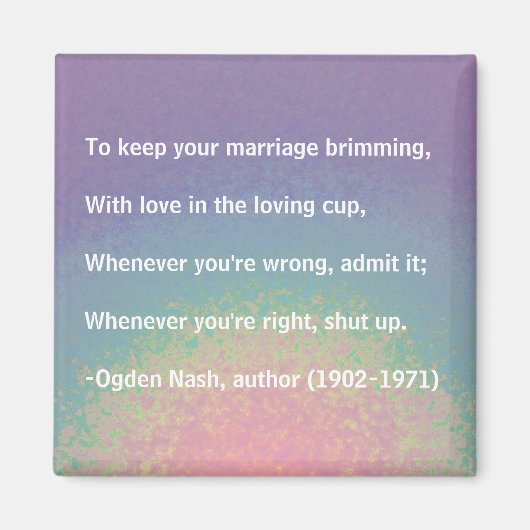 Conseils sur le mariage - aimant (Devant)