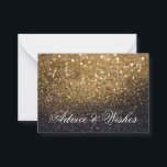 Conseils & Voeux Cartes de Mariage - Gold Lit Nite<br><div class="desc">Parties scintillant Lit Nite Cartes pour les invités mariages de laisser des conseils et des souhaits,  changer la couleur arrière - plan et le texte pour convenir à votre occasion. Placez-vous sur une table à la réception.</div>