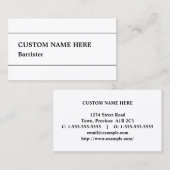 Conservateur, Carte de visite professionnel du dro (Devant / Derrière)
