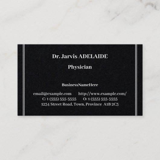 Conservateur, Carte de visite professionnel Médica (Devant)