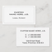 Conservateur, Dapper et Carte de visite de base (Devant / Derrière)