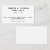 Conservateur et Carte de visite du solliciteur gén (Devant / Derrière)