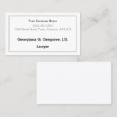 Conservateur, simple et simple Carte de visite (Devant / Derrière)