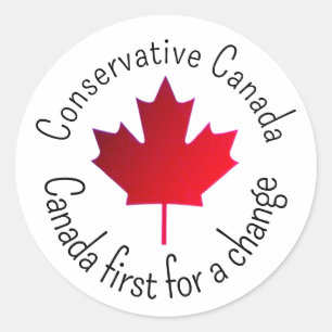 Conservatief Canada. Canada eerst, voor de verande Ronde Sticker