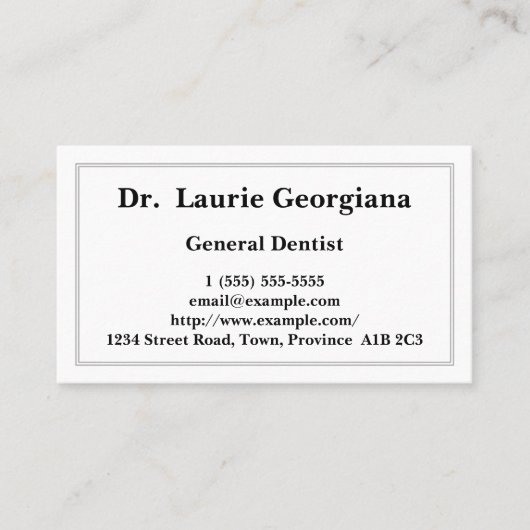 Conservatief-generaal Dentist-Visitekaartje Visitekaartje (Voorkant)