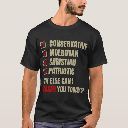 Conservatief Moldavisch Christelijk Patriottisch T-shirt (Voorkant)