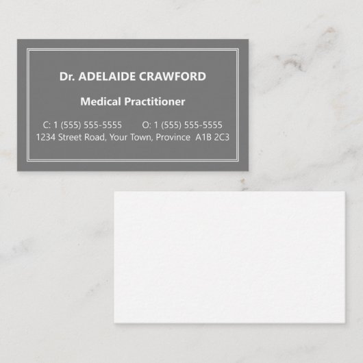 Conservatief, neutraal Visitekaartje (Voorkant / Achterkant)