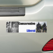 Conservatief of liberaal bumpersticker (Op auto)