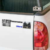 Conservatief of liberaal bumpersticker (Op Truck)