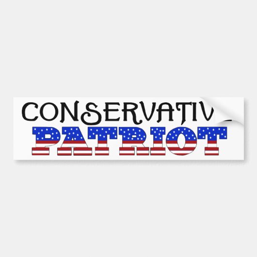 Conservatief Patriot Bumpersticker (Voorkant)
