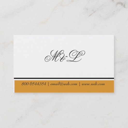 Conservatief, schoon, klassiek Script-monogram Visitekaartje (Achterkant)