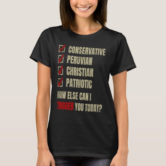 Conservative Peruvian Christian Patriotic T-shirt (Voorkant)