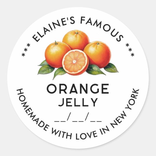 Conserve de gelée d'orange maison étiquette (Devant)