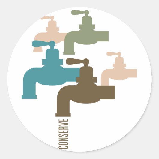 Conserveerwaterkraan Ronde Sticker (Voorkant)