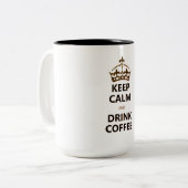 Conserver Citer Calme Message Café Coffee Mug (Devant gauche)