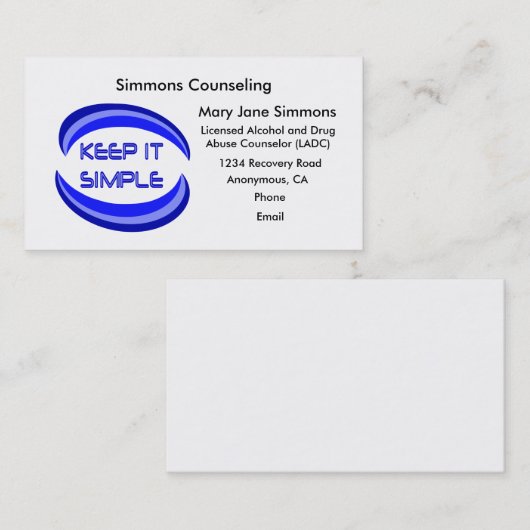 Conserver la restauration simple Carte de visite p (Devant / Derrière)