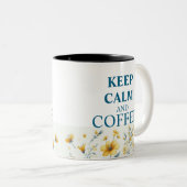 Conserver Le Calme Et Café Floral Design Café Mug (Devant droit)