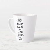 Conserver le calme et cuire les aliments Latte Mug (Angle gauche)