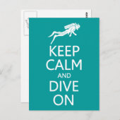 Conserver le calme et la plongée sur la carte post (Devant / Derrière)