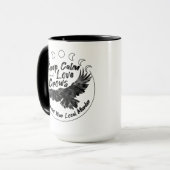Conserver le calme et l'amour Crows mug (Devant gauche)