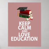 Conserver le calme et l'amour Éducation Affiche un (Devant)