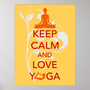 Conserver le calme et l'amour Yoga affiche unique
