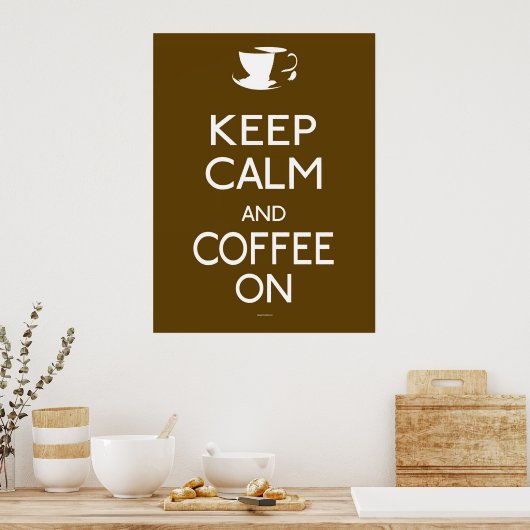Conserver le calme et le café - affiche (Cuisine)
