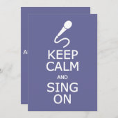 Conserver le calme et le chant sur les invitations (Devant / Derrière)