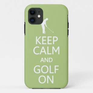 Conserver le calme et le golf sur coque iphone cou