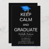 Conserver le calme et les invitations aux diplômés (Devant / Derrière)