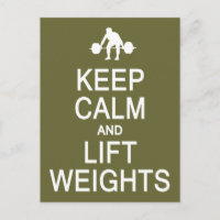 Conserver le calme et les poids de levage carte po