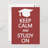 Conserver le calme et l'étude sur la carte postale (Devant / Derrière)