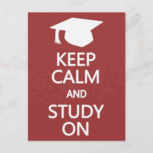 Conserver le calme et l'étude sur la carte postale (Devant)