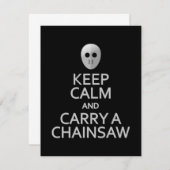 Conserver le calme et porter un invitation de scie (Devant / Derrière)