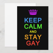 Conserver le calme et rester gay invitation / cart (Devant / Derrière)