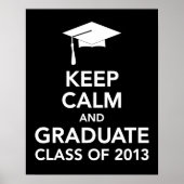 Conserver le calme Graduation impression ou classe (Devant)