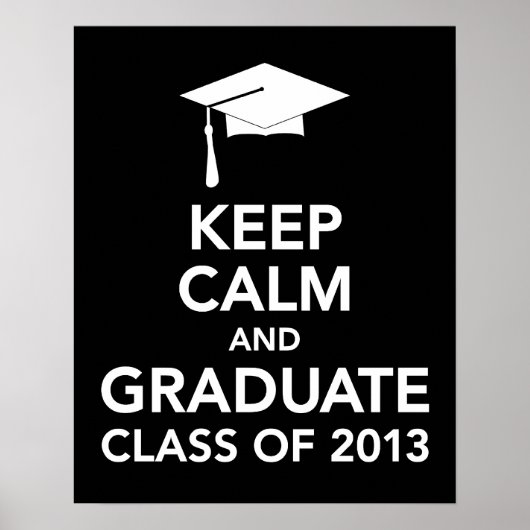 Conserver le calme Graduation impression ou classe (Devant)