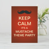 Conserver le calme Mustache Theme Party Invitation (Debout devant)