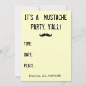 Conserver le calme Mustache Theme Party Invitation (Dos)