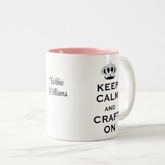 Conserver le calme rose personnalisé 11oz café Mug (Devant droit)
