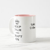 Conserver le calme rose personnalisé 11oz café Mug (Devant gauche)
