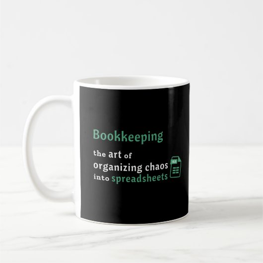 Conserver Organiser l'art Spreadsheet Mug (Gauche)
