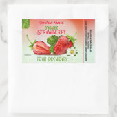 Conservering van aardbeienfruit rechthoekige sticker (Tas)