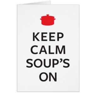 Conservez la soupe calme dessus