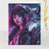 Conservez ou créez votre propre carte de voeux pli (Fleur jaune)