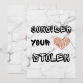 CONSIDÉREZ VOTRE CARRÉ VOLÉ Carte Saint-Valentin (Devant / Derrière)